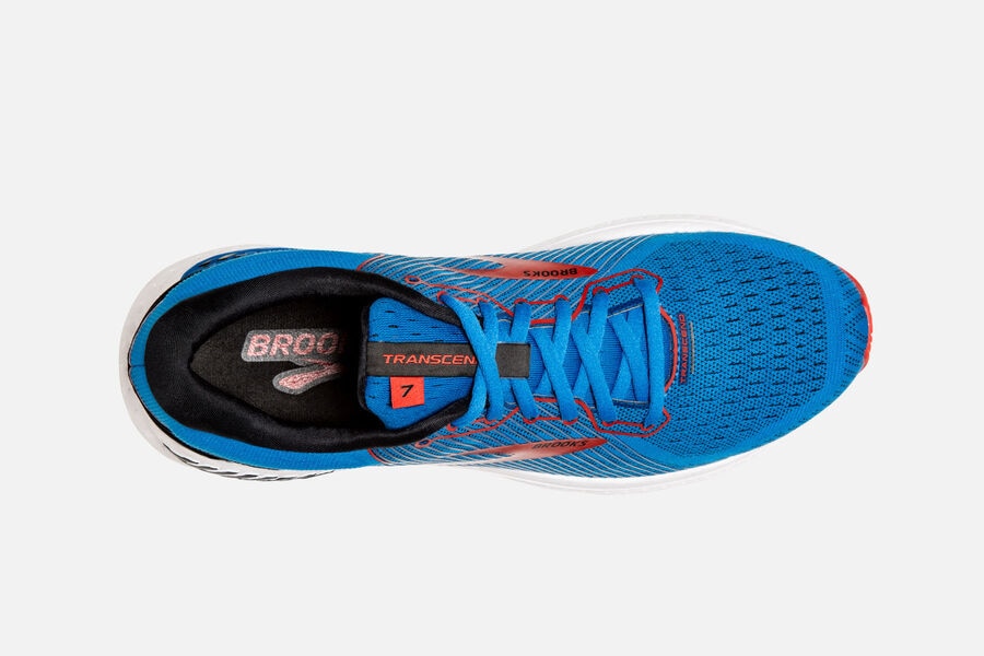 Brooks Transcend 7 Road Running Shoes Mens - Blue/Red - NPHJC-6724